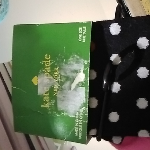 kate spade Black and Pink Polka Dot Socks - Picture 2 of 2